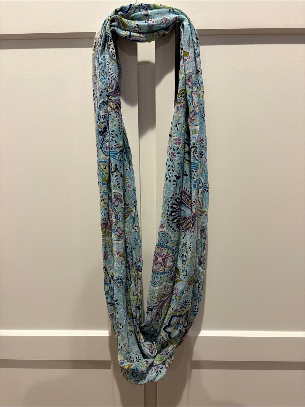J. Jill Blue Floral Paisley Infinity Scarf